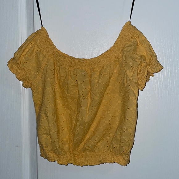 Yellow Off Shoulder Tee - Picture 1 of 2